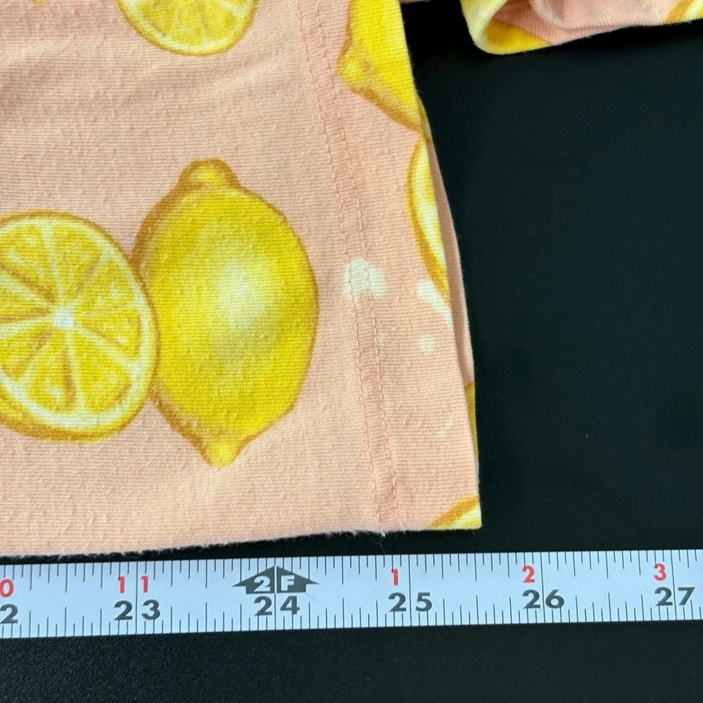 The Cat's Pajamas‎ Women Nightshirt Size M Pink Lemon Print Pima Cotton Modal